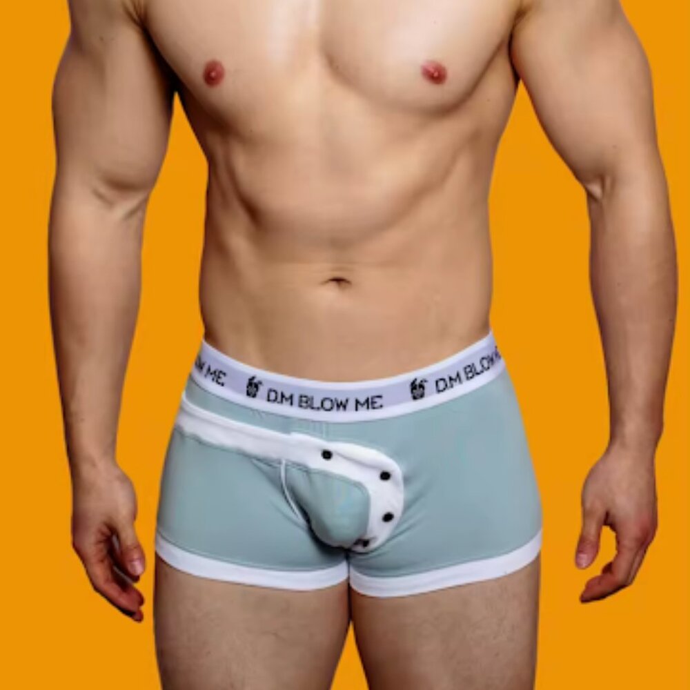 Men's Underwear Buttons Detail Cotton Boxer Briefs